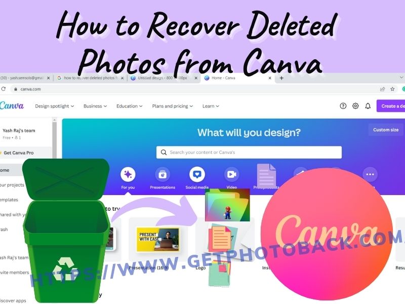 Восстановить удаленные фотографии из Canva